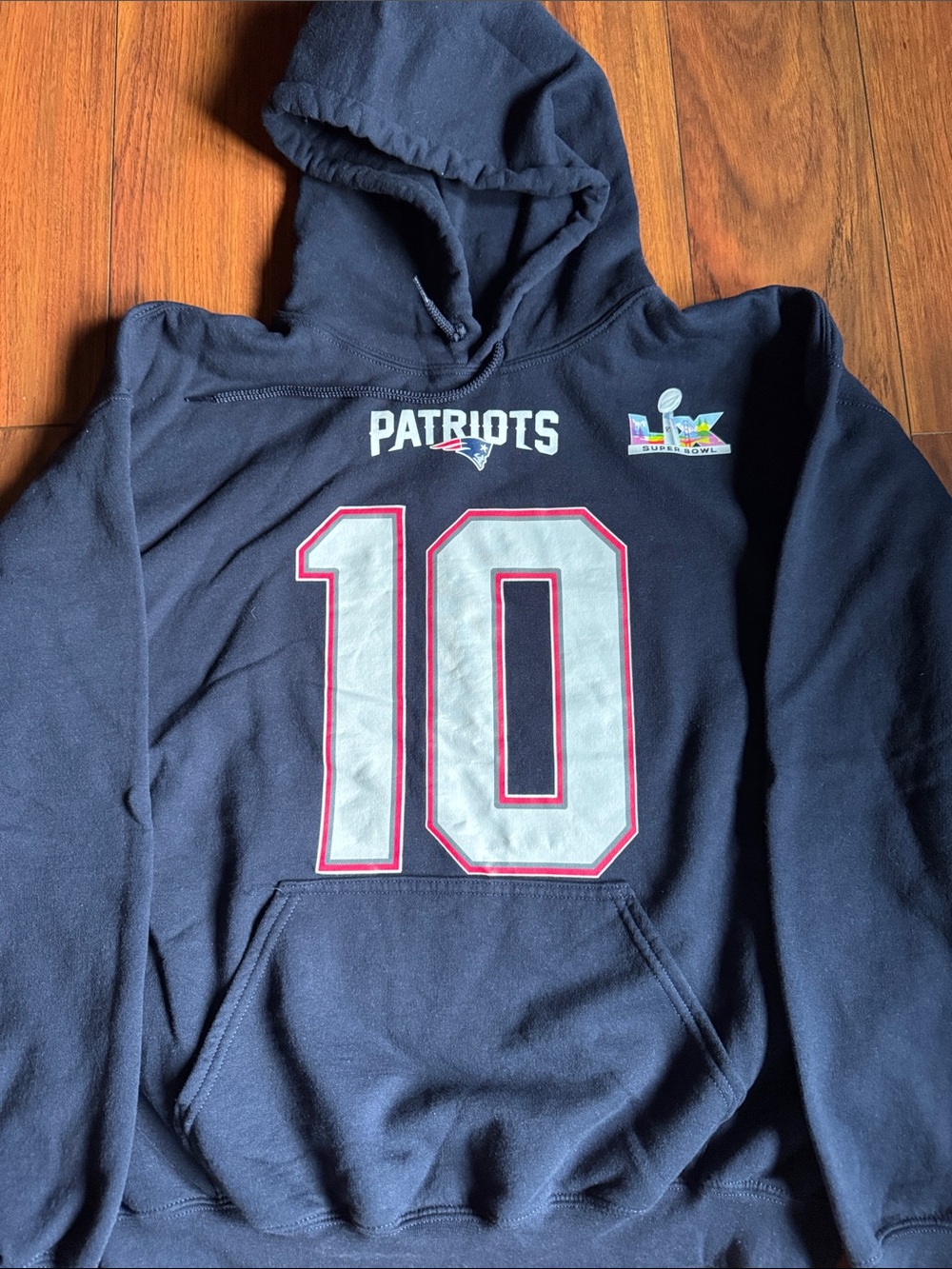 Patriots Navy Crewneck hoodie Sweatshirt with Number 10